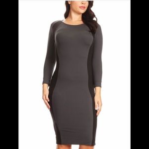 Grey & Black Midi Dress.